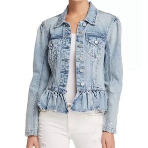 BLANKNYC Classic Blue Denim Peplum Jacket